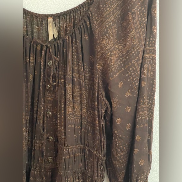 Stetson Women’s Patchwork Bandana Brown 100% Rayon Dress Size Extra Large - Picture 9 of 17